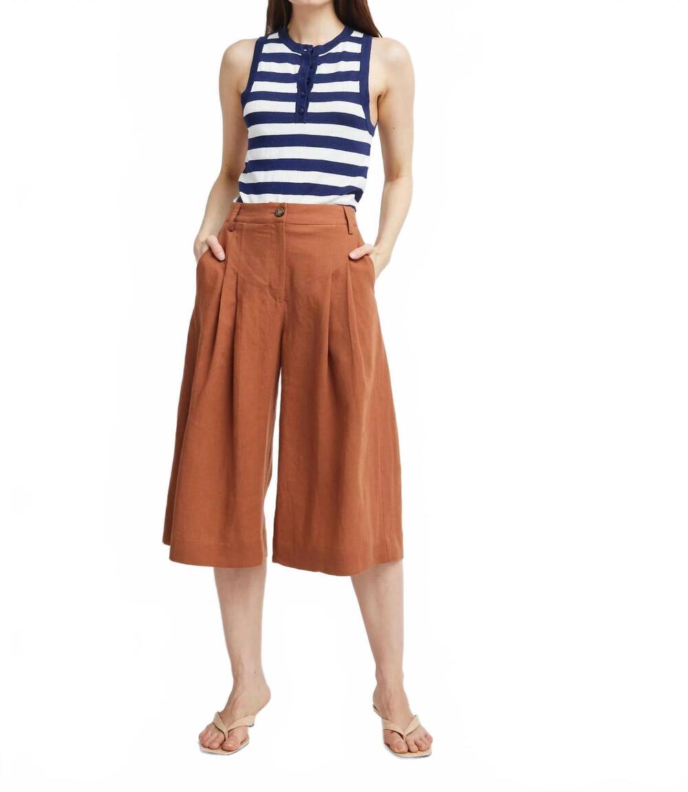 NEW SELF CONTRAST claire henley tank top in navy/white stripe